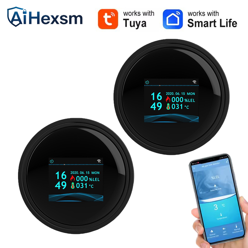 Wifi Thermostat - เครื่องตรวจจับก๊าซรั่วไหลแบบ Tuya Wifi พร้อมฟังก์ชันวัดอุณหภูมิ รองรับระบบสมาร์ทโฮม แจ้งเตือนก๊าซธรรมชาติ