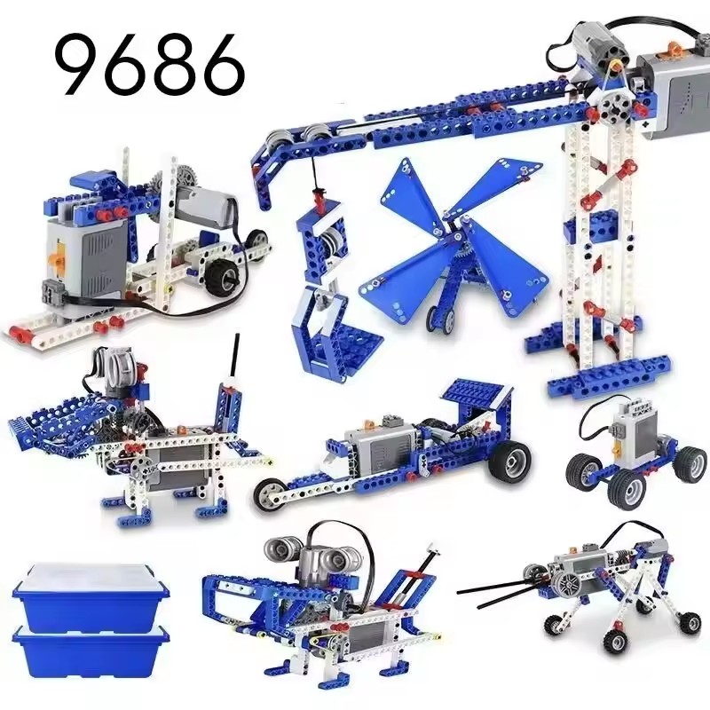 Stem Robotics Kit - ชุดอุปกรณ์การศึกษา STEM 9686 ชุดตัวต่อแบบง่ายและแบบมีมอเตอร์สำหรับนักเรียน ฝึกทักษะการเรียนรู้ด้านพลังงาน ฟังก์ชัน