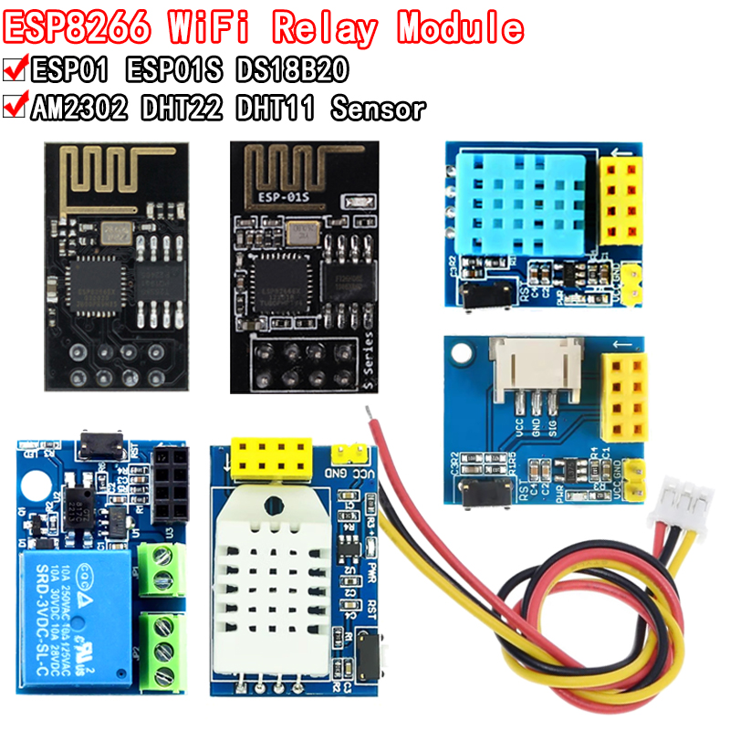 Esp8266 Relay Module - ESP8266 5V WiFi โมดูลรีเลย์ DS18B20 DHT11