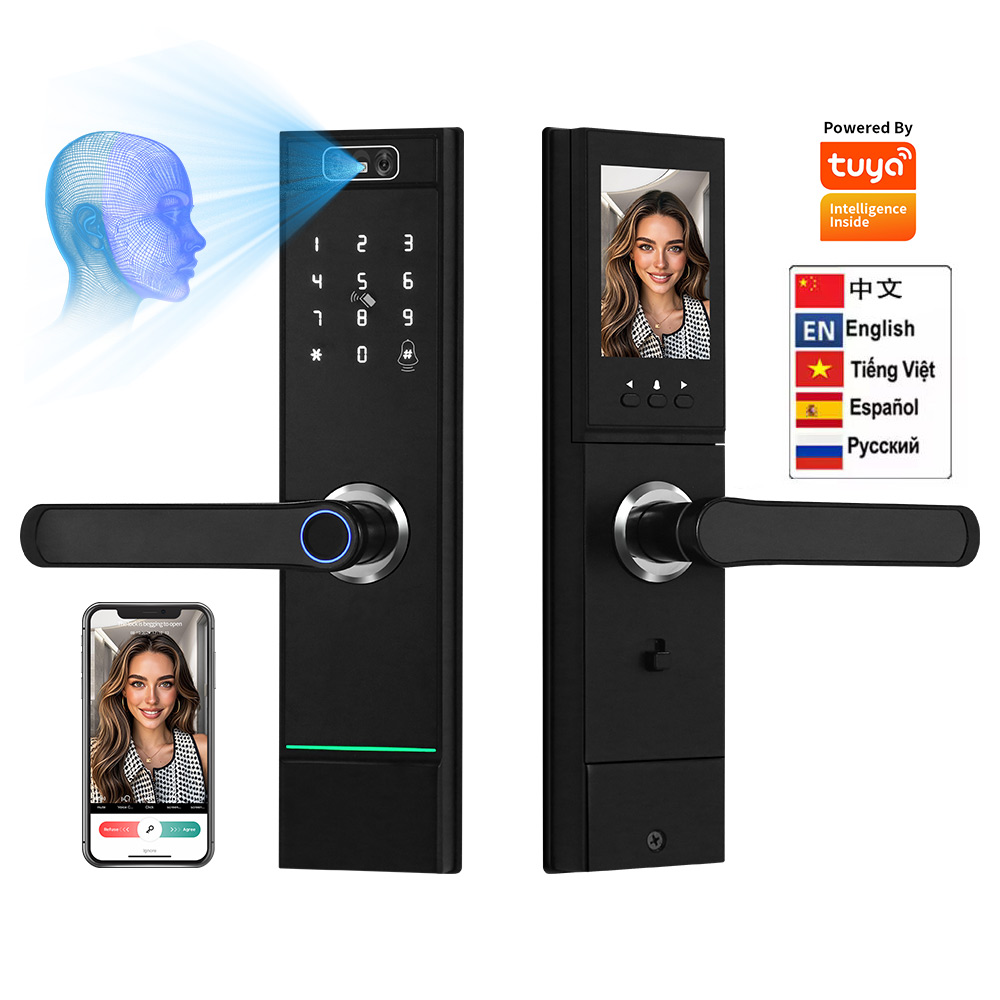 Smart Door Lock Wifi - ระบบล็อคประตูอัจฉริยะแบบดิจิทัลพร้อมกล้อง ความปลอดภัยสูง รองรับการจดจำใบหน้า 3 มิติ ลายนิ้วมือ