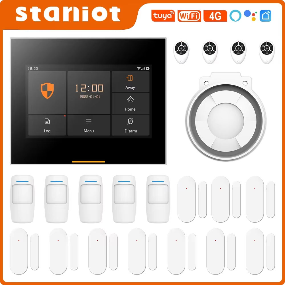 Smart Home Automation Kit - ชุดระบบเตือนภัยอัจฉริยะไร้สาย Staniot 433MHz Wifi 4G สำหรับบ้านและโรงรถ