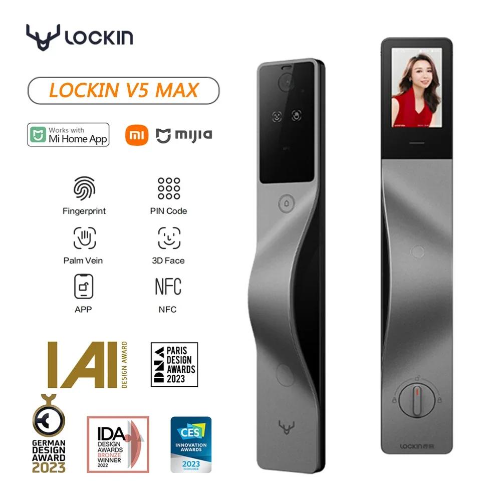 Smart Door Lock Wifi - ล็อคอิน V5 Max ระบบจดจำใบหน้า 3D ล็อคอัจฉริยะ