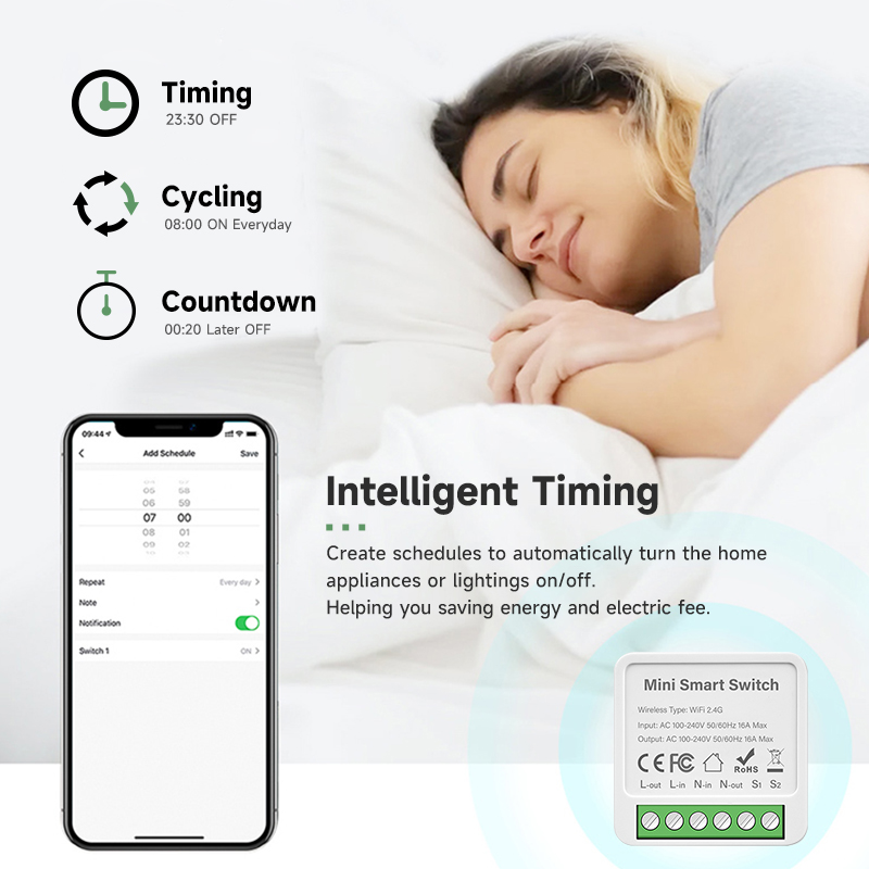 ทูย่าสมาร์ทไวไฟสวิตช์โมดูล 16A - Smart Light Switch Wifi บทวิจารณ์และราคา