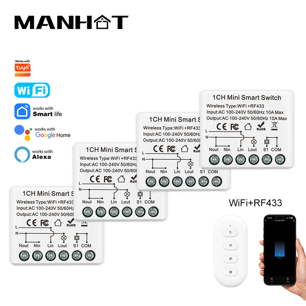 10A มินิ WIFI สมาร์ทสวิตช์ RF4 - Smart Light Switch Wifi บทวิจารณ์และราคา